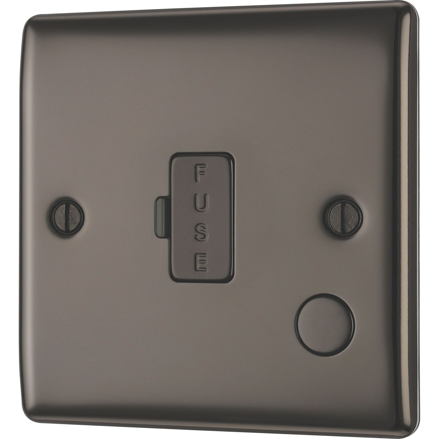 British General Nexus Metal 13A Unswitched Fused Spur & Flex Outlet Black Nickel (470XF)