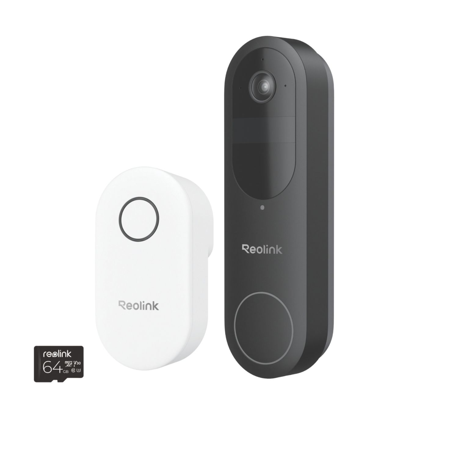 Reolink D340B Wired or Wireless Battery Video Doorbell Black (471AK)