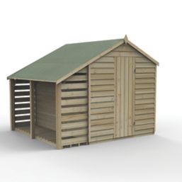 Forest 4Life 6' x 8' (Nominal) Apex Overlap Timber Shed with Lean-To