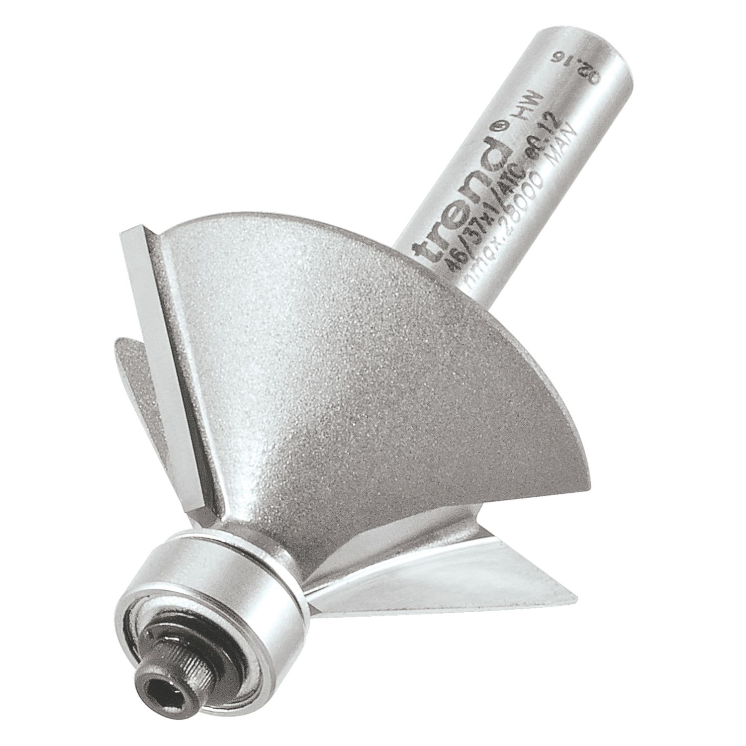 Trend 46/37X1/4TC 1/4" 45° Chamfer Router Cutter 31.8mm x 12mm (471PX)