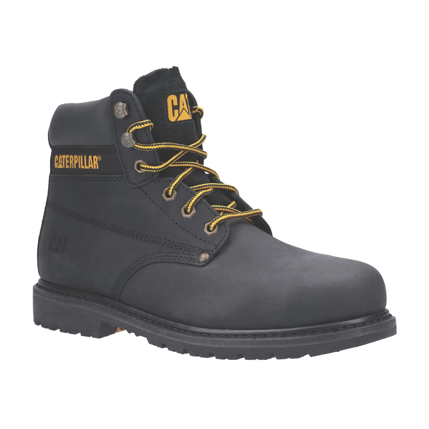 CAT Powerplant GYW Size 7 Black Steel Toe Cap Safety Boots (471XK)