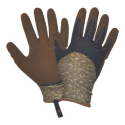 ClipGlove Bottle Glove Plus   Recycled Polyethylene Gardening Gloves Navy / Khaki Large