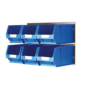 TC3 6 PC Wall Mountable Bin Kit Blue | Garage Storage | Screwfix.com