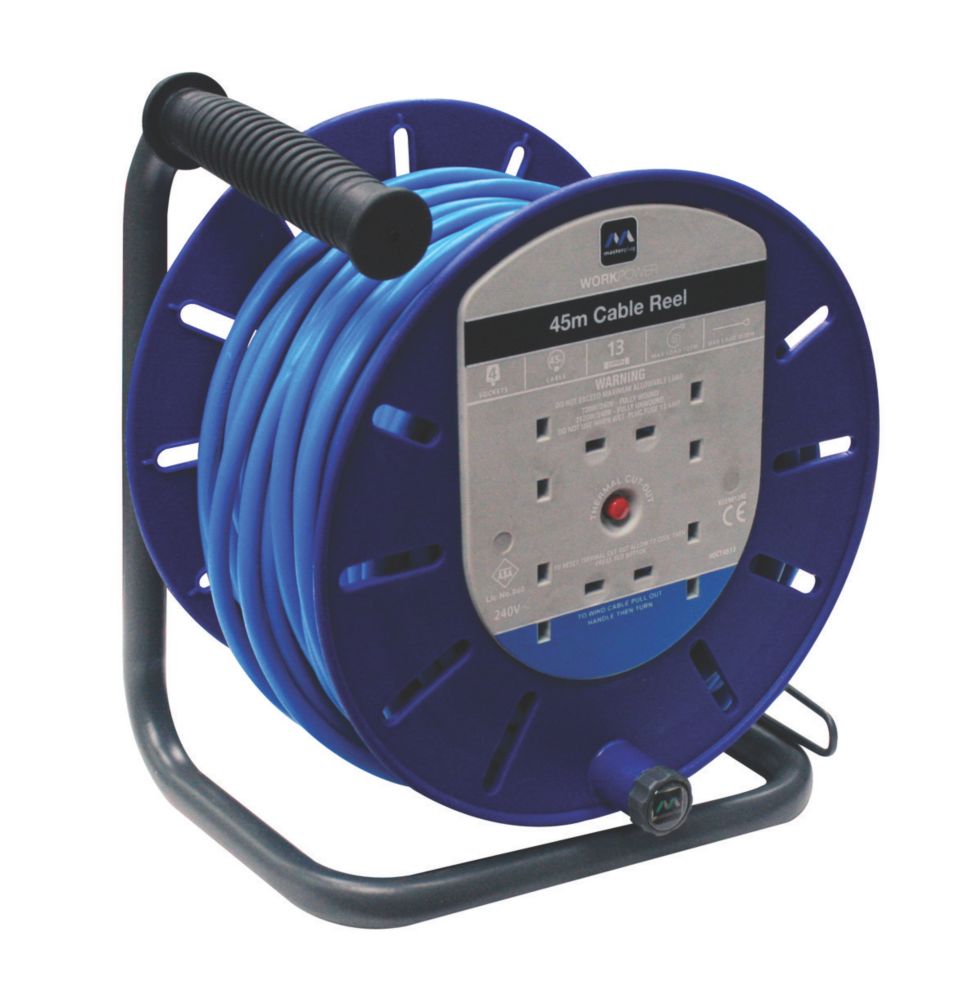 Masterplug HDCT4513BQ/4-XD 13A 4-Gang 45m Cable Reel 240V Screwfix