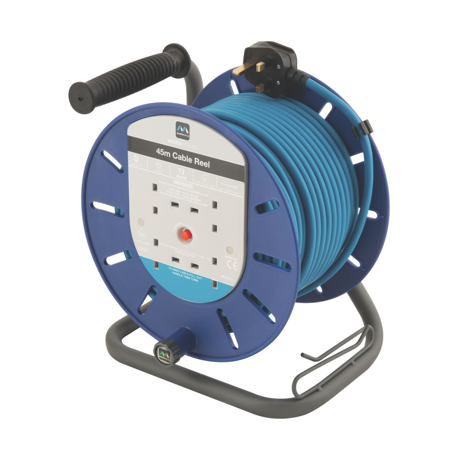 Masterplug HDCT4513BQ/4-XD 13A 4-Gang 45m Cable Reel 240V (47295)