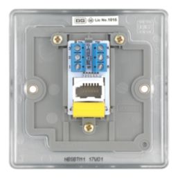 British General Nexus Metal 1-Gang Master Telephone Socket Brushed Steel