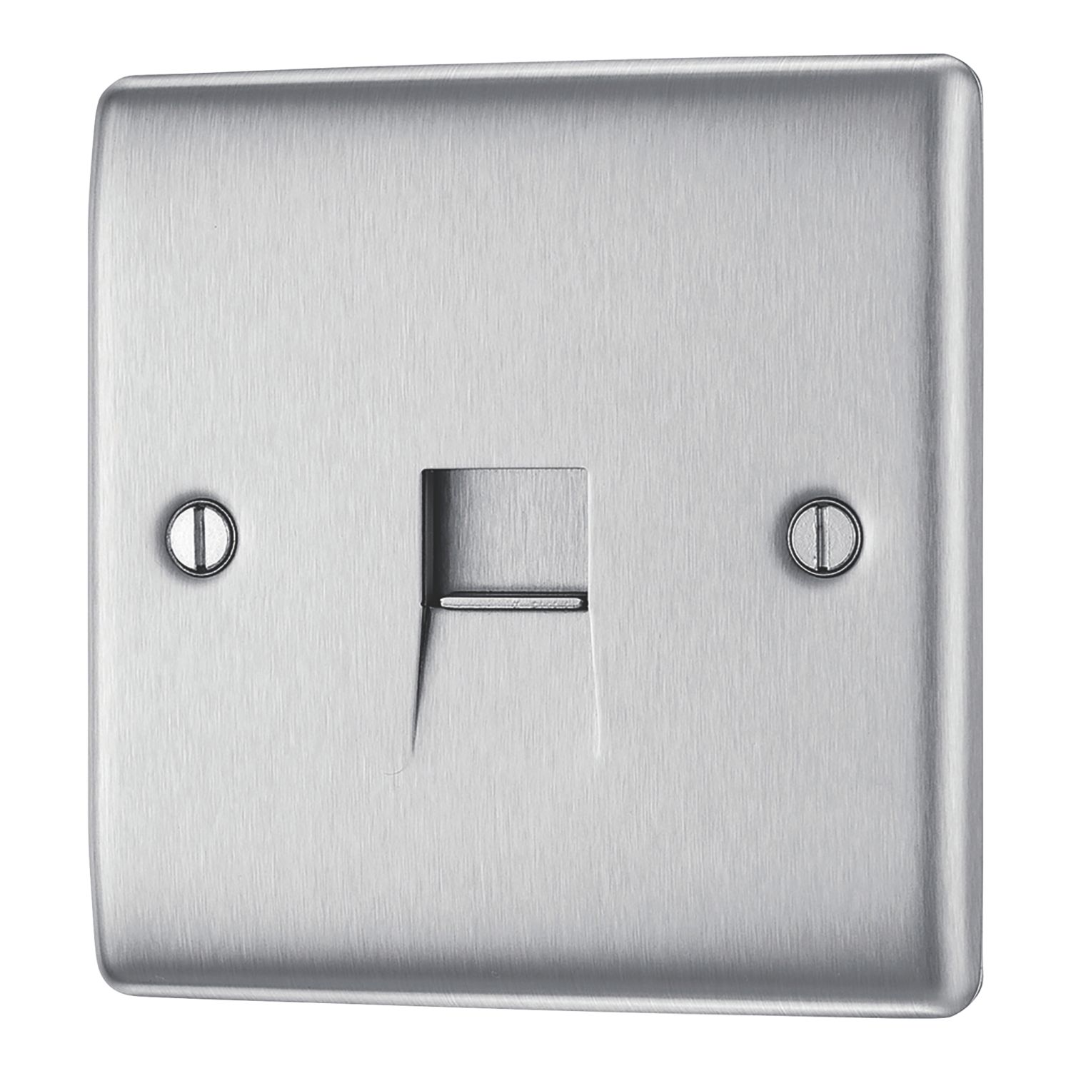 British General Nexus Metal 1-Gang Master Telephone Socket Brushed Steel (47296)