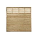 Forest Kyoto  Slatted Top Fence Panels Natural Timber 6' x 6' Pack of 7
