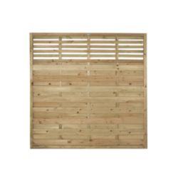 Forest Kyoto  Slatted Top Fence Panels Natural Timber 6' x 6' Pack of 7