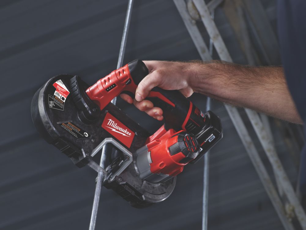 Milwaukee M12 BS-0 41mm 12V Li-Ion RedLithium Cordless Sub-Compact Bandsaw  Bare Screwfix