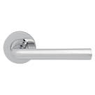 Jigtech Riva Lever on Rose Door Handles Pair Polished Chrome