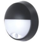 Luceco Eco Outdoor Round LED Eyelid Bulkhead With PIR Sensor Black/White 10W 400lm