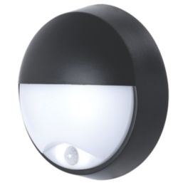 Luceco Eco Outdoor Round LED Eyelid Bulkhead With PIR Sensor Black/White 10W 400lm