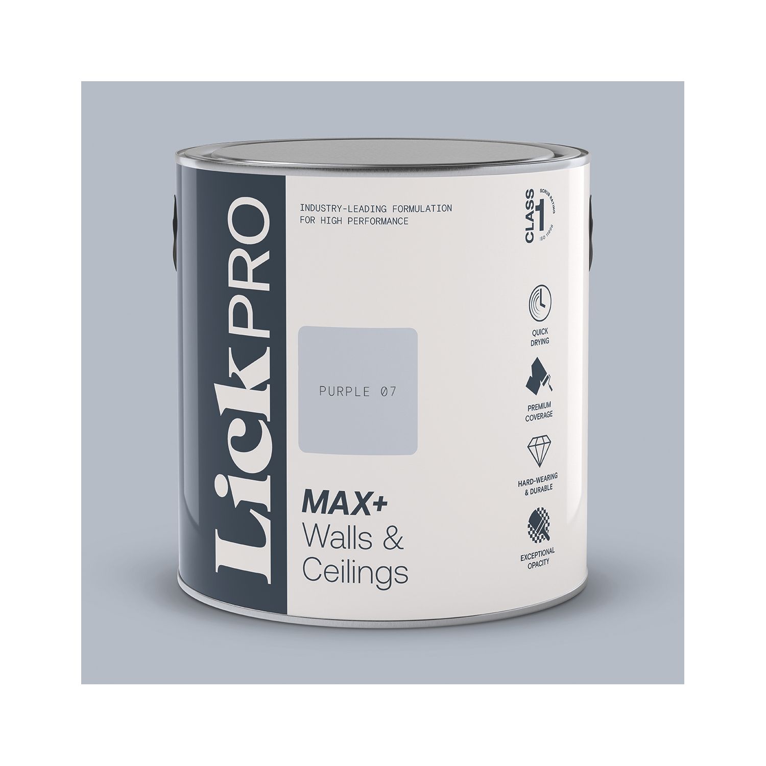 LickPro Max+ 2.5Ltr Purple 07 Matt Emulsion Paint (472JY)
