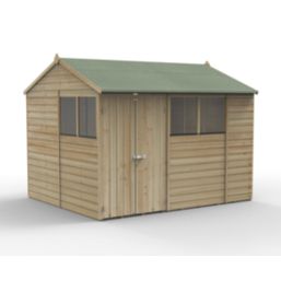 Forest Beckwood 9' 6" x 8' (Nominal) Reverse Apex Shiplap Timber Shed with Base & Assembly
