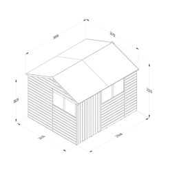 Forest Beckwood 9' 6" x 8' (Nominal) Reverse Apex Shiplap Timber Shed with Base & Assembly