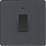 British General Evolve 20A 1-Gang DP Control Switch Grey with LED with Black Inserts