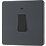 British General Evolve 20A 1-Gang DP Control Switch Grey with LED with Black Inserts