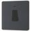 British General Evolve 20A 1-Gang DP Control Switch Grey with LED with Black Inserts