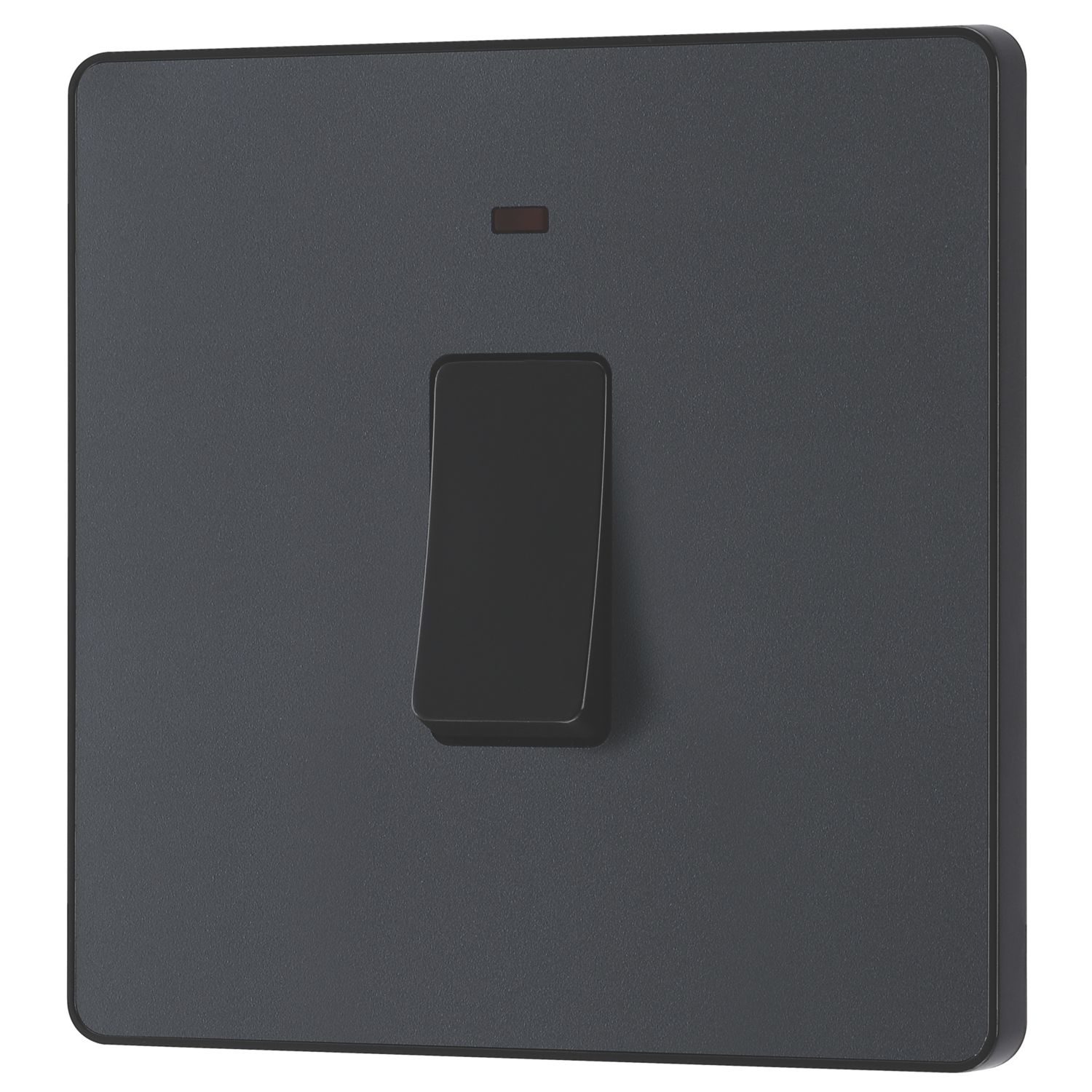 British General Evolve 20A 1-Gang DP Control Switch Grey with LED with Black Inserts (472PY)