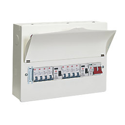 Wylex  16-Module 9-Way Populated High Integrity Dual RCD Consumer Unit with SPD