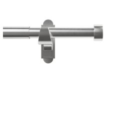 Rothley Brushed Stainless Steel Extendable Curtain Pole w/ Stud Finials 28mm x 165-300cm