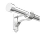 Rothley Brushed Stainless Steel Extendable Curtain Pole w/ Stud Finials 28mm x 165-300cm