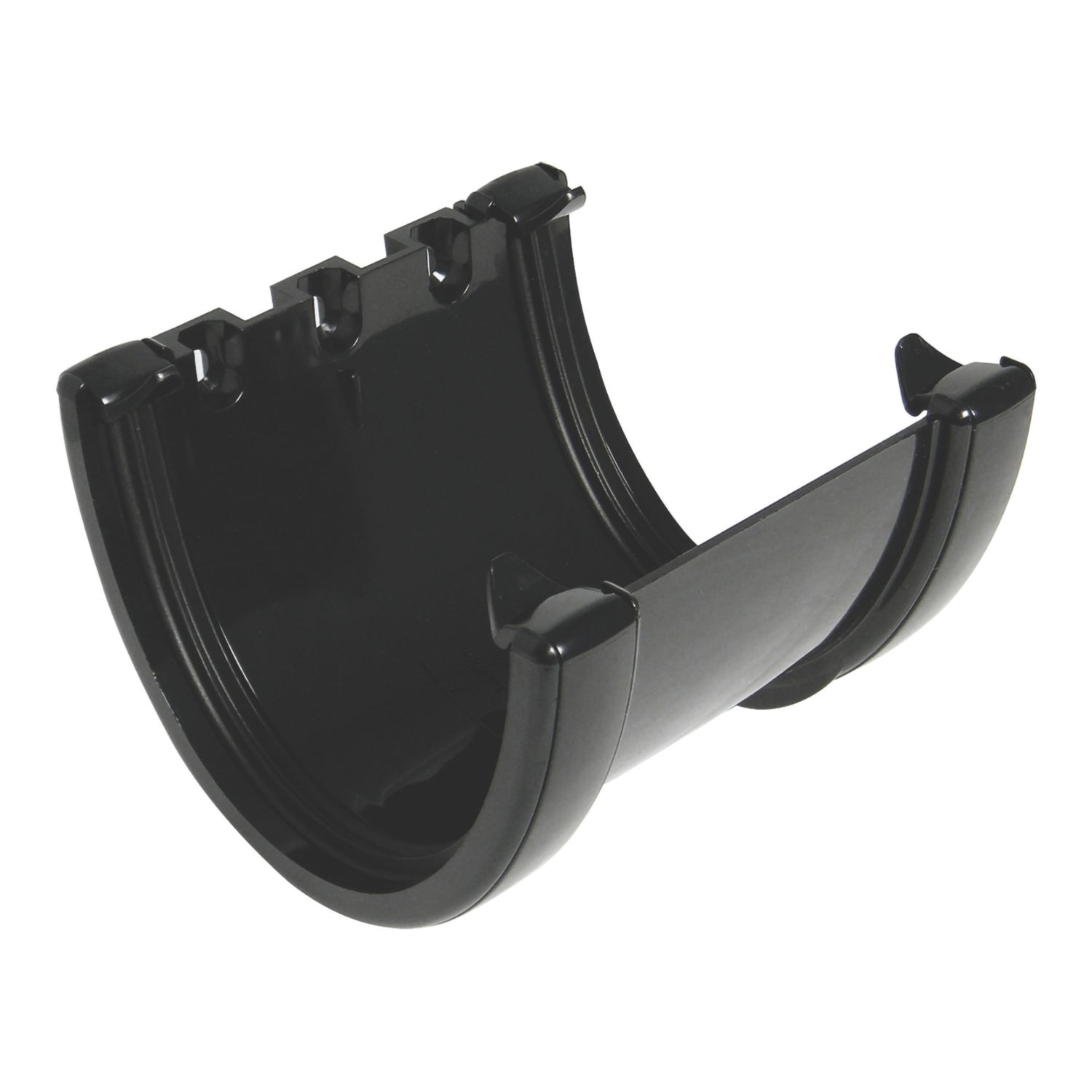 FloPlast Hi-Cap uPVC Half Round Union Bracket Black 115mm (47301)
