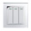 Retrotouch Crystal 10A 3-Gang 2-Way Light Switch  White Glass