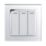 Retrotouch Crystal 10A 3-Gang 2-Way Light Switch  White Glass
