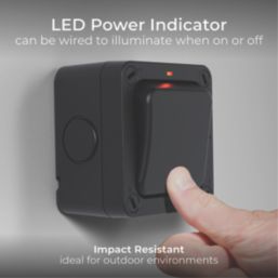 British General  IP66 20A 1-Gang 2-Way Weatherproof Outdoor Switch with LED