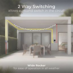 British General  IP66 20A 1-Gang 2-Way Weatherproof Outdoor Switch with LED