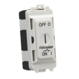 Knightsbridge Key Operated 10A Grid 3-Pole Fan Isolator Switch White