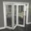Green & Taylor  3-Door 1-Clear Light Primed White Wooden Shaker Internal Bi-Fold Door 2060mm x 2133mm