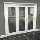 Green & Taylor  3-Door 1-Clear Light Primed White Wooden Shaker Internal Bi-Fold Door 2060mm x 2133mm