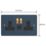 Varilight  13A 2-Gang SP Switched Socket + 4A 20W 2-Outlet Type A & C USB Charger Midnight Blue with Black Inserts