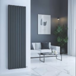 Reina Harley Double 1600mm x 420mm 3681BTU Anthracite Vertical Designer Radiator
