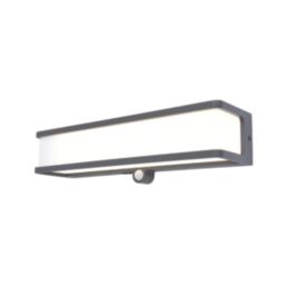 Lutec Doblo Outdoor LED Solar Wall Light With PIR Sensor Dark Grey 1800lm