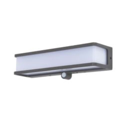 Lutec Doblo Outdoor LED Solar Wall Light With PIR Sensor Dark Grey 1800lm