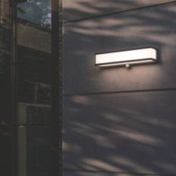 Lutec Doblo Outdoor LED Solar Wall Light With PIR Sensor Dark Grey 1800lm