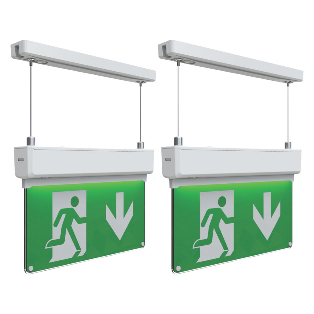 4lite Maintained Emergency Led Suspended Exit Sign With Up Down Left And Right Arrow 2w 173lm 2 