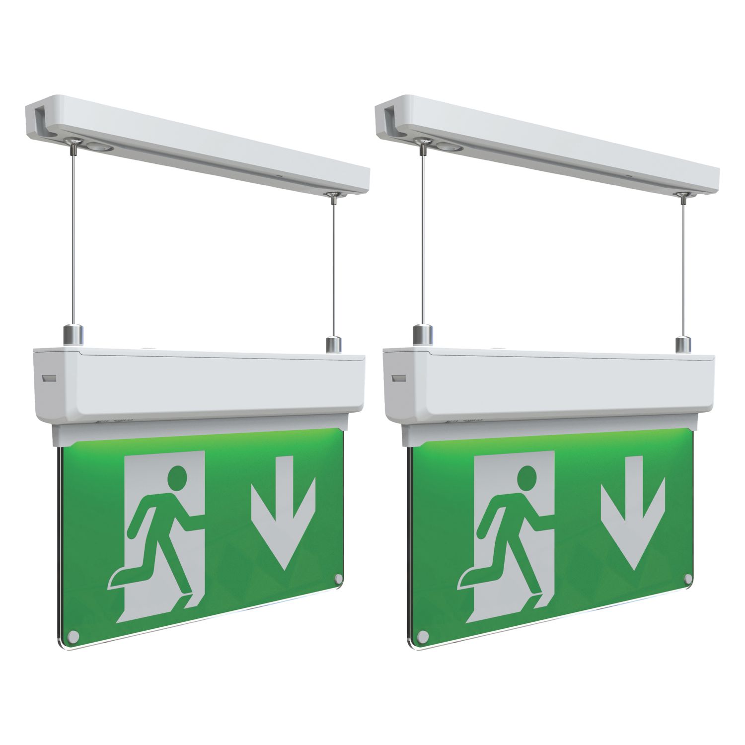4lite Maintained Emergency LED Suspended Exit Signs with Up, Down, Left & Right Arrow 2W 173lm 2 Pack (473GC)