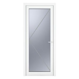 Crystal  Fully Glazed 1-Obscure Light Left-Handed White uPVC Back Door 2090mm x 890mm