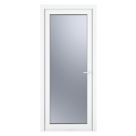 Crystal  Fully Glazed 1-Obscure Light Left-Handed White uPVC Back Door 2090mm x 890mm