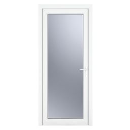 Crystal  Fully Glazed 1-Obscure Light Left-Handed White uPVC Back Door 2090mm x 890mm