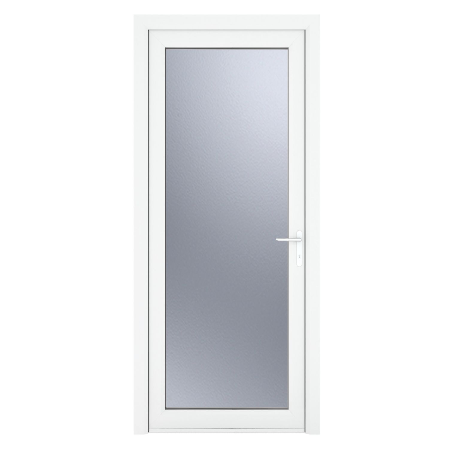 Crystal Fully Glazed 1-Obscure Light Left-Handed White uPVC Back Door 2090mm x 890mm (473JM)
