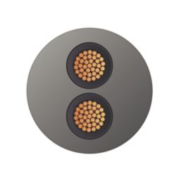 Time 2-Core YY Grey 0.75mm²  Unscreened Control Cable 1m Coil