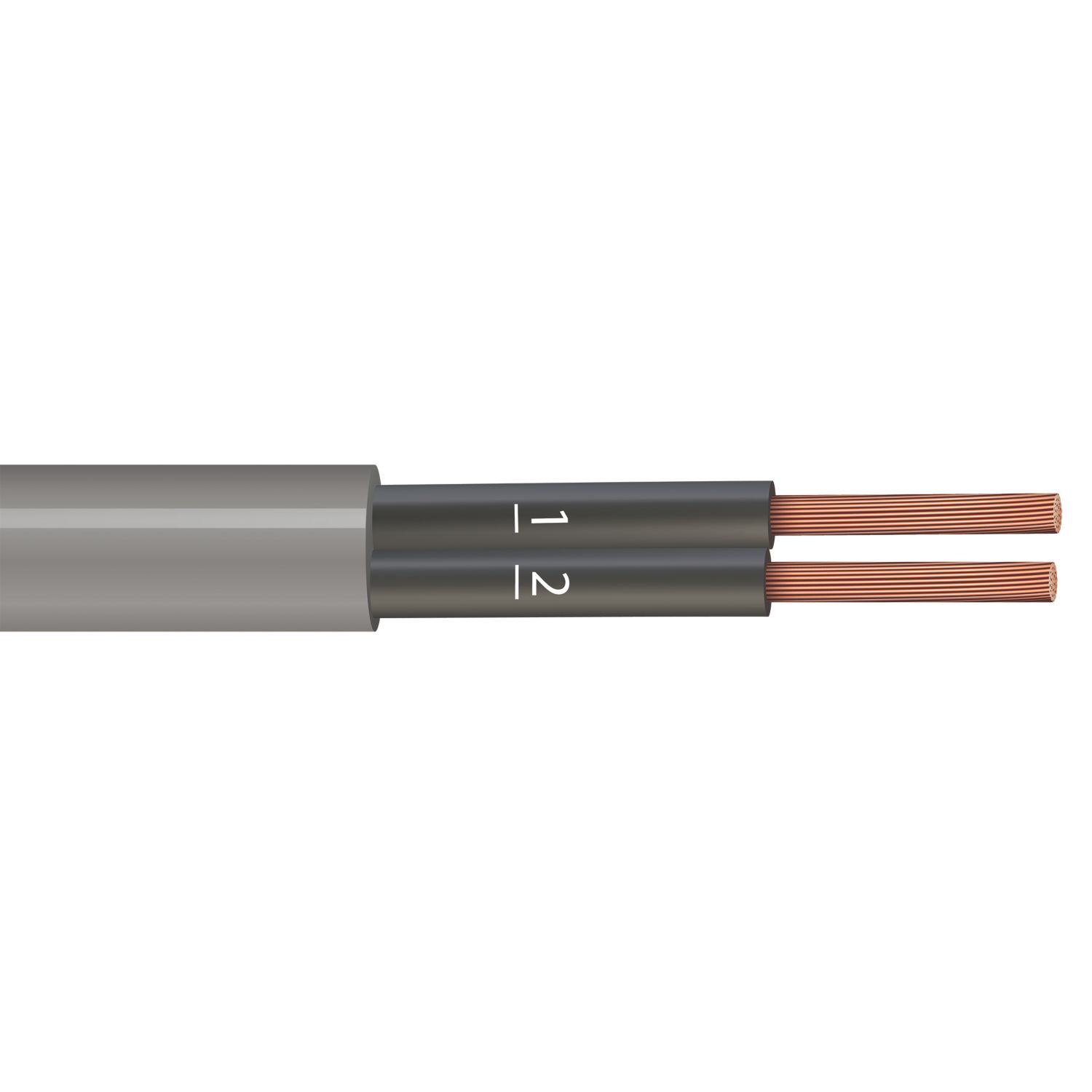 Time 2-Core YY Grey 0.75mm² Unscreened Control Cable 1m Coil (473PY)