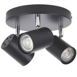 Saxby Toro Round 3-Light Spotlight Black