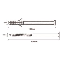Easyfix  TX Short Expansion Frame Fixings 8mm x 100mm 40 Pack